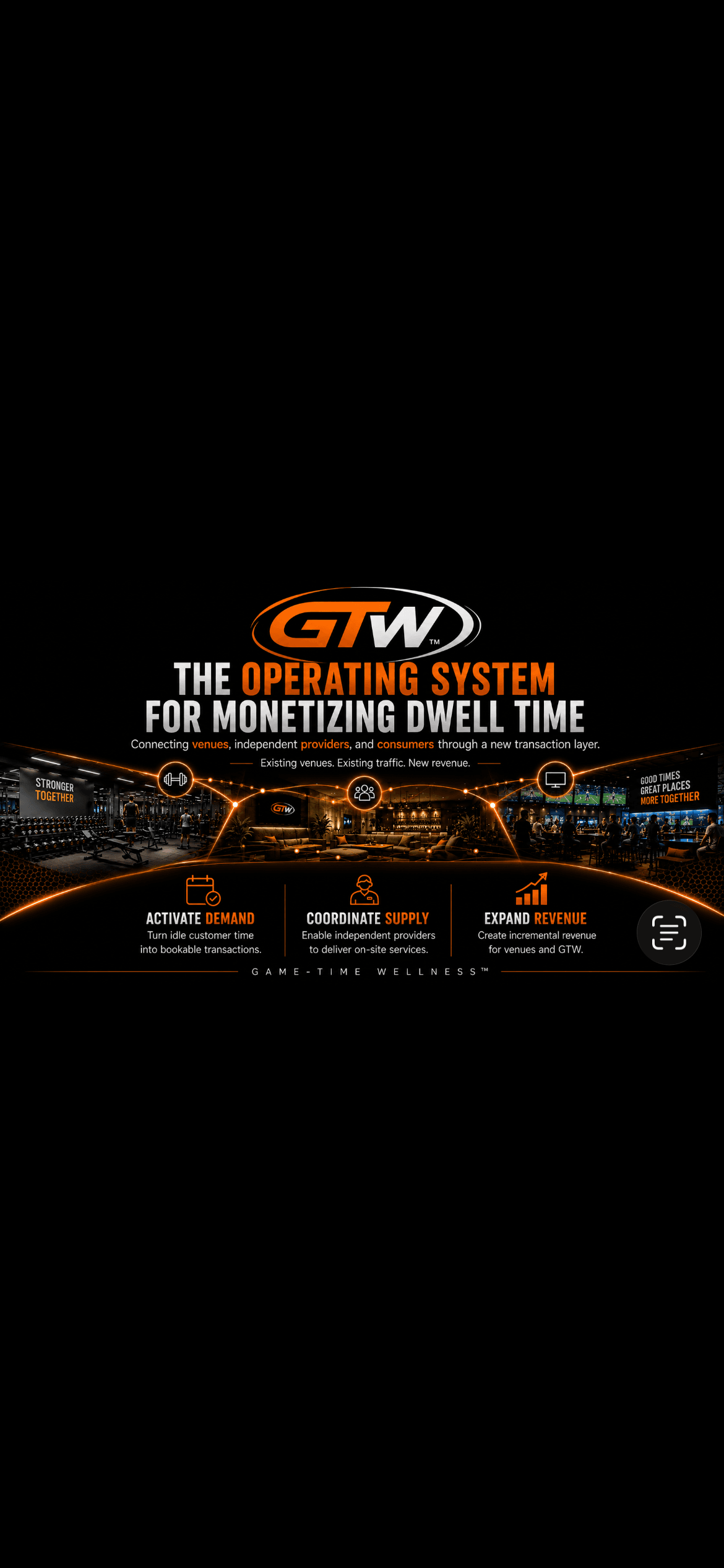 Game-Time Wellness™ — The Coordination Platform Connecting Venues, Providers & Consumers