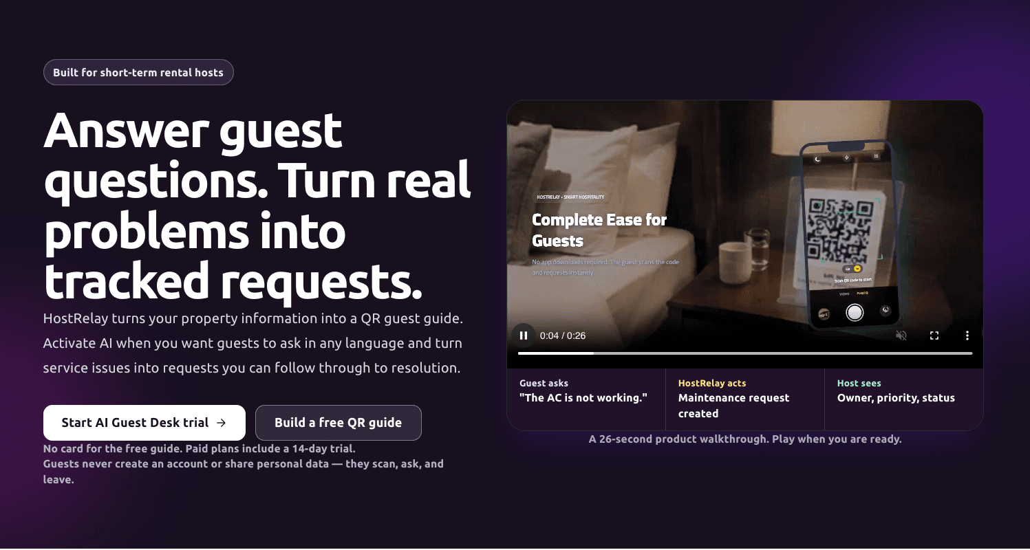 HostRelay — AI Guest Operations for Short-Term Rentals